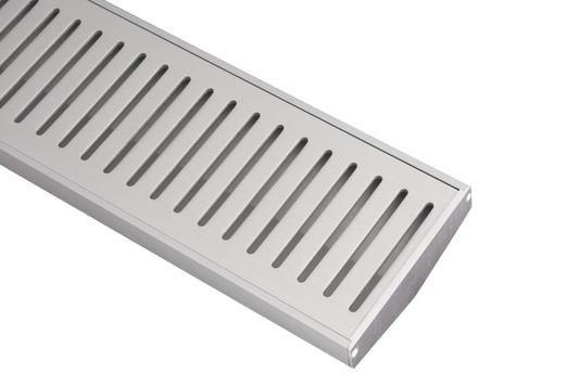 Slotted Top Linear Drain - Brushed Nickel