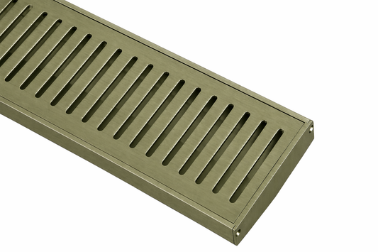 Slotted Top Linear Drain - Brushed Olive Green
