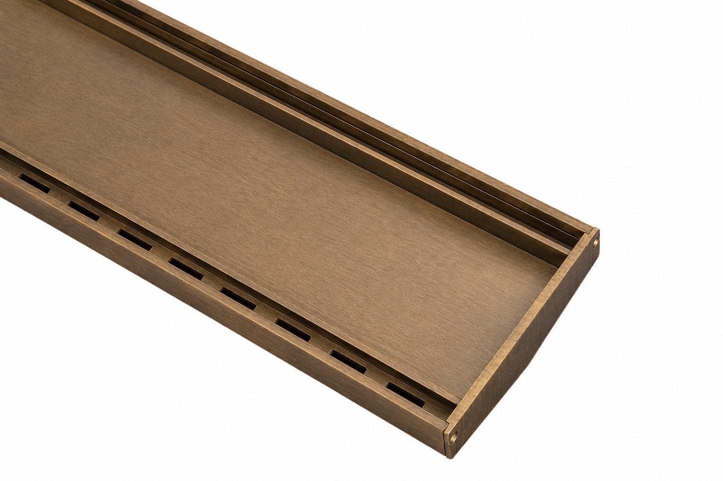 Tile Insert Top Linear Drain - Brushed Light Bronze
