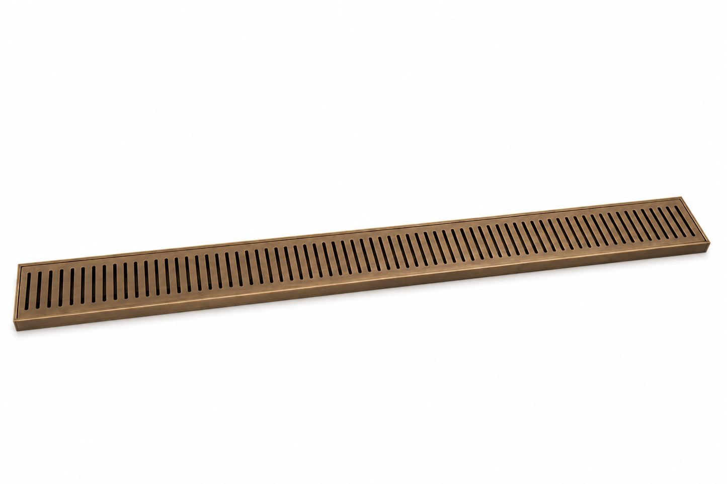 Slotted Top Linear Drain - Brushed Light Bronze