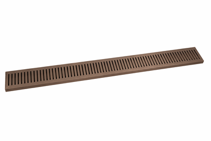 Slotted Top Linear Drain - Brushed Dark Bronze