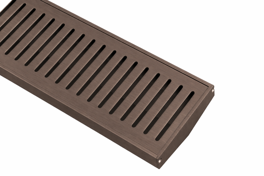 Slotted Top Linear Drain - Brushed Dark Bronze