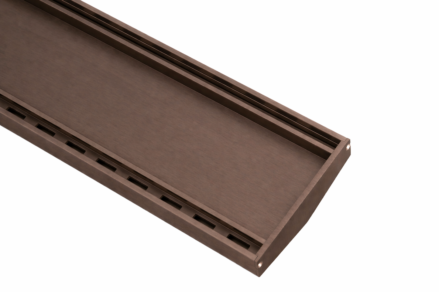 Tile Insert Top Linear Drain - Brushed Dark Bronze