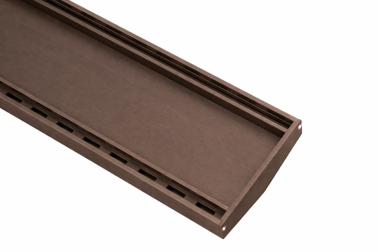 Tile Insert Top Linear Drain - Brushed Dark Bronze